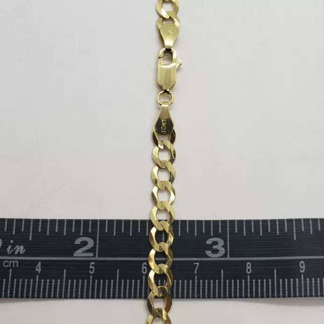 10K Yellow Gold Solid Cuban Link Chain Curb Necklace Bracelet 5mm, 7"~30"