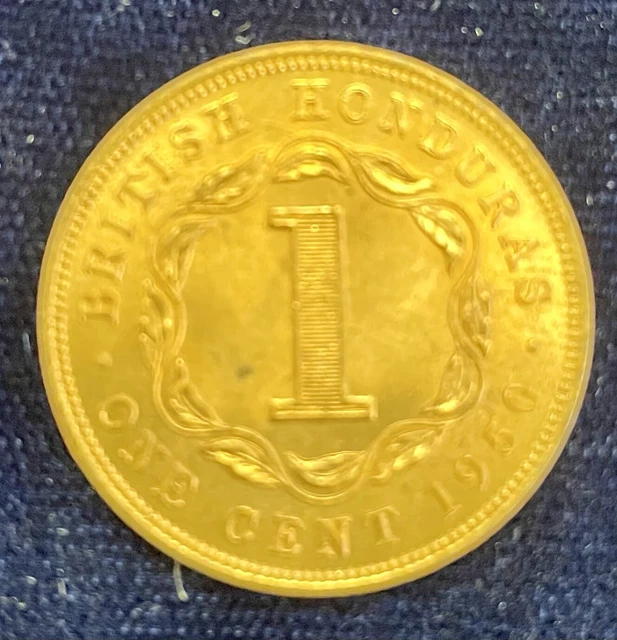 1950 British Honduras 1 Cent (mint. 50,000 Toned Unc.)