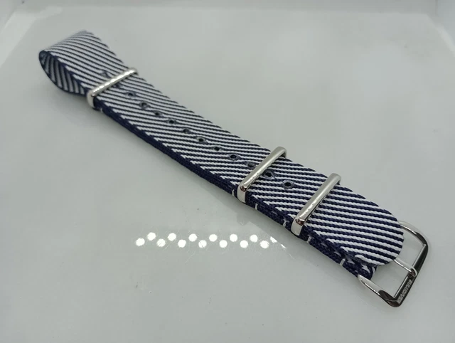NEW ZULUDIVER GECKOTA 20mm Nylon Divers Watch Strap Black & Blue ...