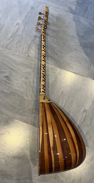 LONG NECK TURKISH Divan Saz Baglama Beautiful Etched Design Instrument ...
