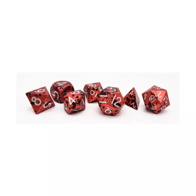 Level Up Dice Dual Anodized Poly Set - Red & Black (7) New 2