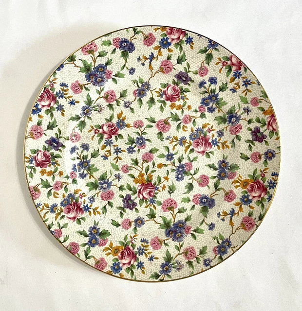 Vtg Pre-1960 Royal Winton Grimwades Ivory Old Cottage Chintz Salad Plate 8" 2