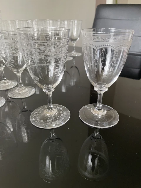 ancien service de verres en cristal grave baccarat st louis XIXe siècle 10