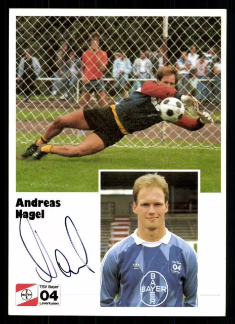 Andreas Nagel Autogrammkarte Bayer Leverkusen 1986-87 Original Signiert+ A 68032