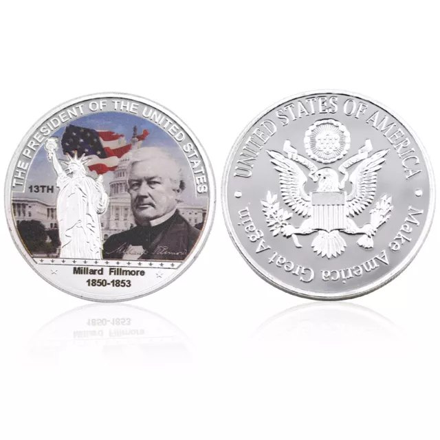 American 13th President Challenge Coin Silver Plated Millard Fillmore Metal Coin