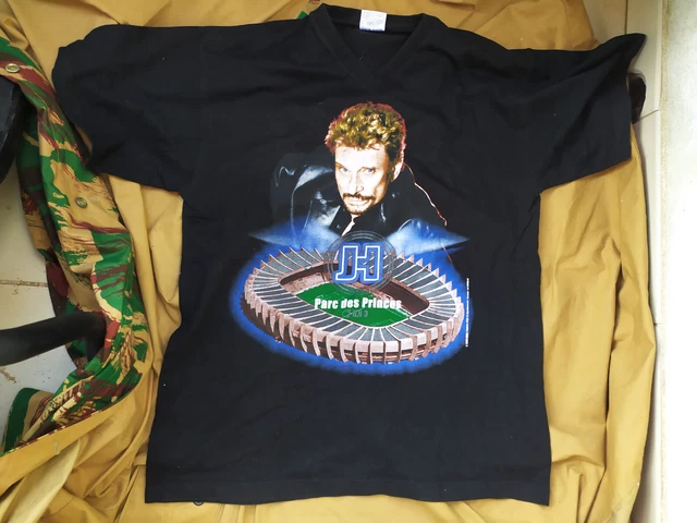 T-shirt Collector Johnny Hallyday 'Johnny For Ever' - Taille L Blanc - Coton - Neuf Avec étiquettes