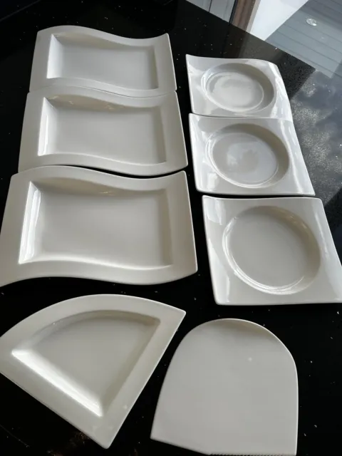 3 Villeroy & Boch NEW WAVE” Gournet Plates, Appetiser / Soup Bowls Cheeseboard