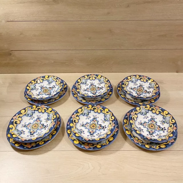 "Set Piatti in Ceramica 12 Pezzi: 6 Piani e 6 Fondi per Tavole Affascinanti" 2