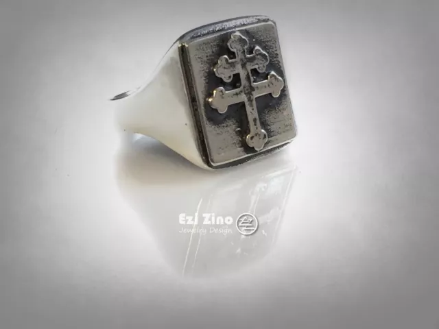 Cross Of Lorraine Ring French Foreign Legion Pi Magnum Silver 925 : By Ezi Zino