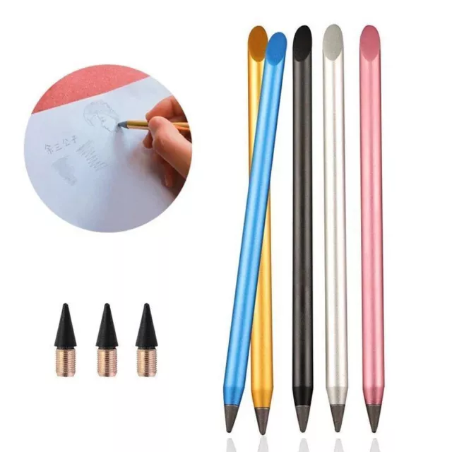 Office Everlasting Pencil Unlimited Writing Eternal Metal Pen Inkless Clear Pens