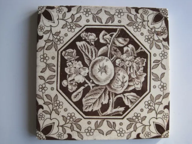 Antique Victorian Transfer Print Aesthetic Fruit Tile - T G & F Booth?