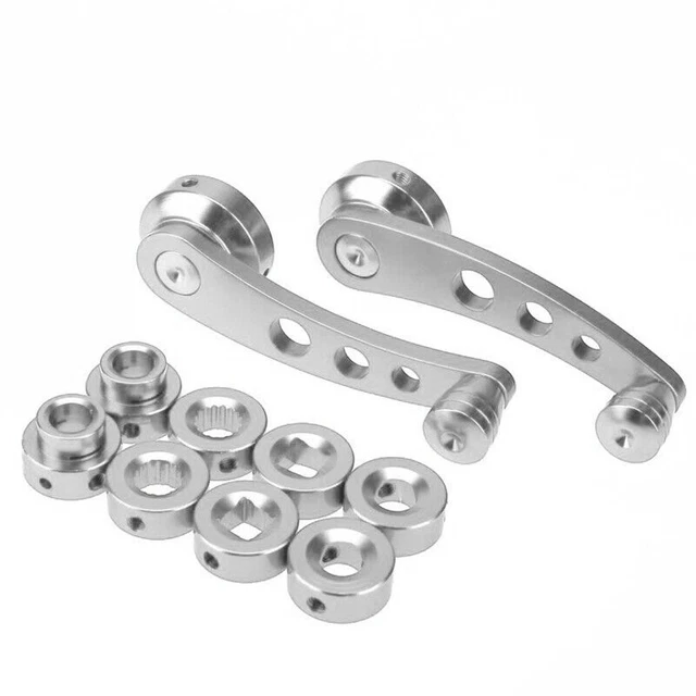 Universal CNC Vehicle Manual Door Window Winders Crank Handles Silver 2PCS