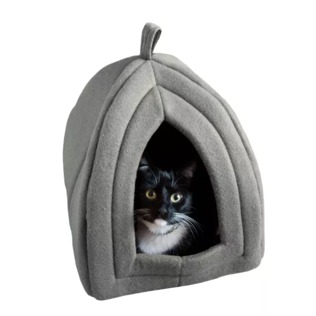 Indoor Cat Bed with Removable Foam Cushion - (Gray)