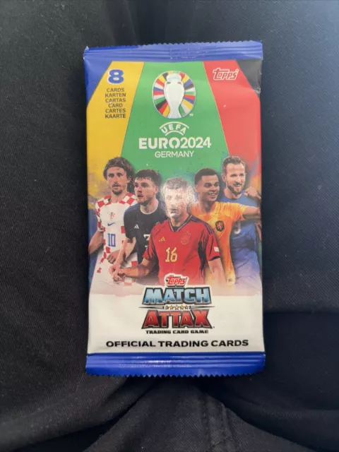 EURO 2024 Topps Match Attax  5  Packs - 8 Trading Cards In Each Pack