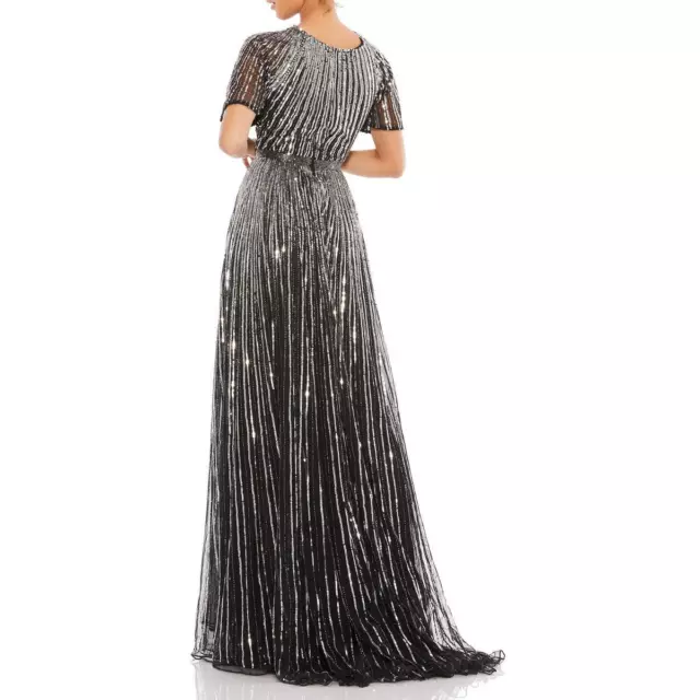 MAC DUGGAL WOMENS Black Sequined Formal Evening Dress Gown 4 BHFO 3793 ...