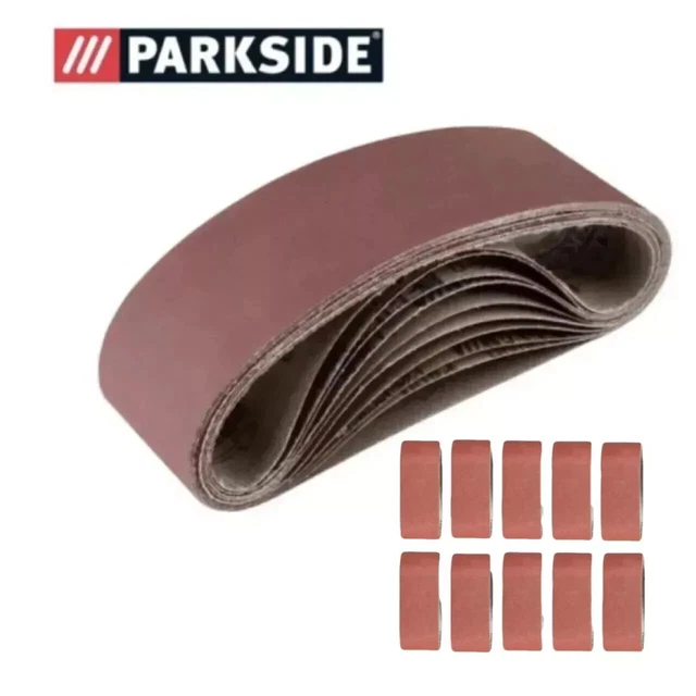 PARKSIDE 10 X Belt Sander Paper Set 75x533mm 40 to 400 Grits 900W
