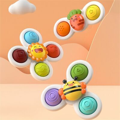 3Pcs Children Bathing Bathtub Toy Baby Suction Cup Spin Sucker Spinner Toy