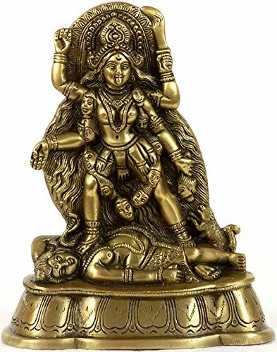 Brass Kaali Maa Statue Kali Mata Hindu Goddess Idol Durga 7.1" Figurine 3.30 lbs