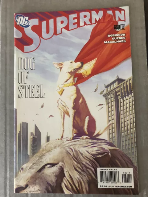 Superman #680 (Dc Comics 2008) Krypto Dog Of Steel Alex Ross Cover Nm- Htf Hot