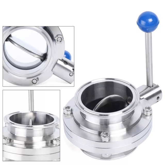 3 inch 304 Sanitary Butterfly Valve Male Thread Stainless Steel Butterfly Valve