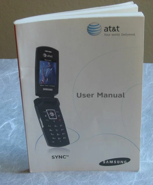 SAMSUNG SGH-A707 USER MANUAL GUIDE for SYNC FLIP PHONE COMPLETE ORIGINAL OEM