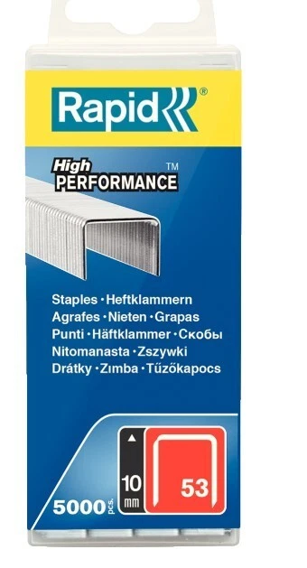 Lot 5000 agrafes 53 acier galva robuste taille 10 mm RAPID AGRAFES