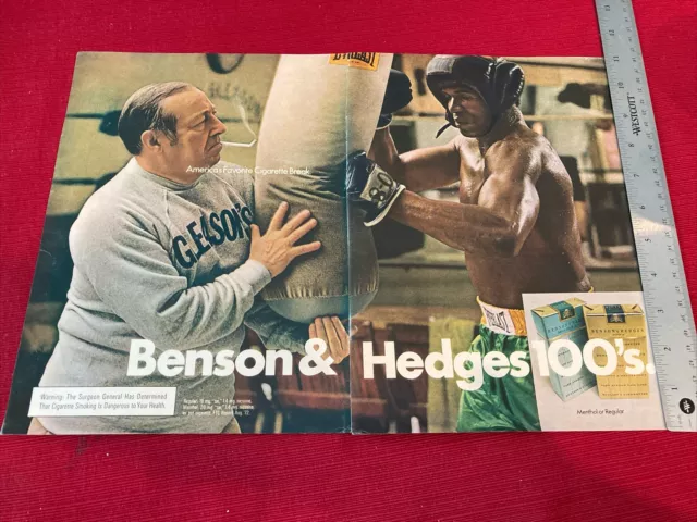 Benson & Hedges 100’s Cigarettes Boxer On Bag 1972 Print Ad - Great To Frame!