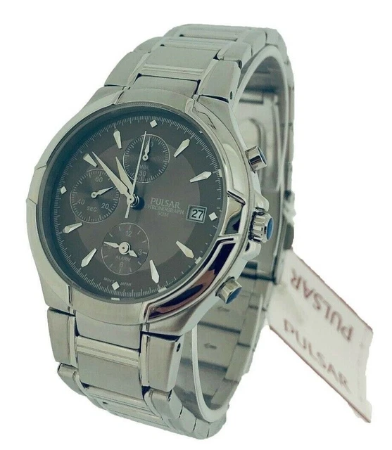 SEIKO PULSAR 7T62-XD41 Chronograph Two Tone Silver Black Gorgeous