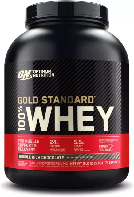 Optimum Nutrition Gold Standard 100% Whey Double Chocolat, 73 Portions, 2,26 kg