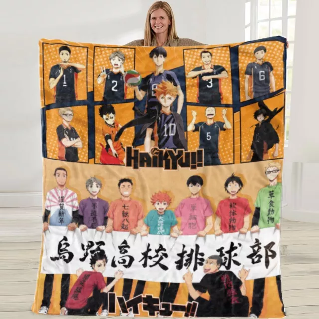Haikyuu Blanket 3D Print Cartoon Soft Flannel Bed Sofa Throw Kids Gift 50*60in