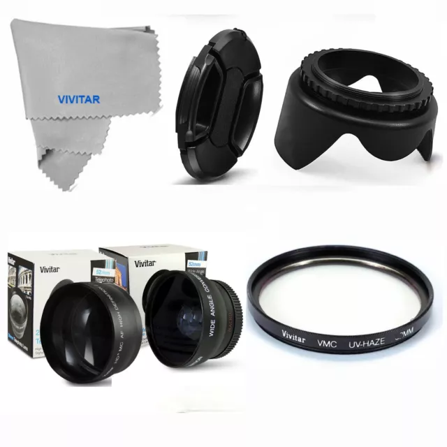 3 Lentes Uv Filtro Capucha Para Sony Alpha A230 A100 A700 A900 A300 A330 A350 2