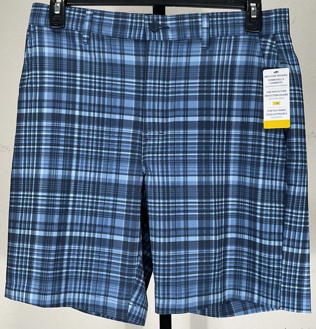 Jack Nicklaus Mens Sz 34 Golf Shorts Classic Navy Plaid $60