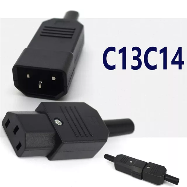 Steckverbinder für gerades Kabel C13 C14 10A 250V Buchse und Stecker 3-polige AC