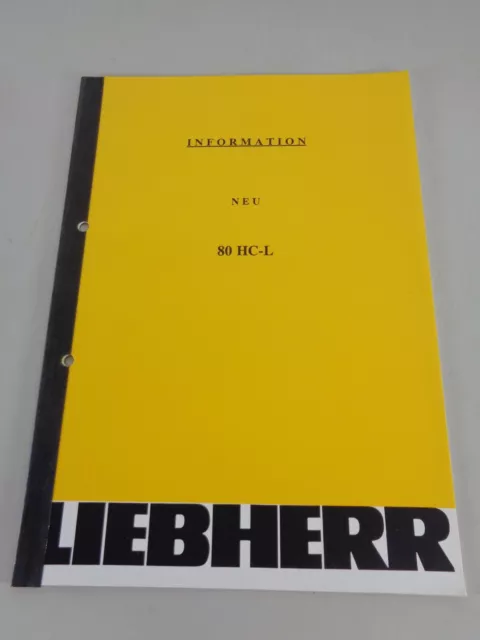 Technische Informationen Liebherr Turmdrehkran 80 HC-L Stand 02/1992