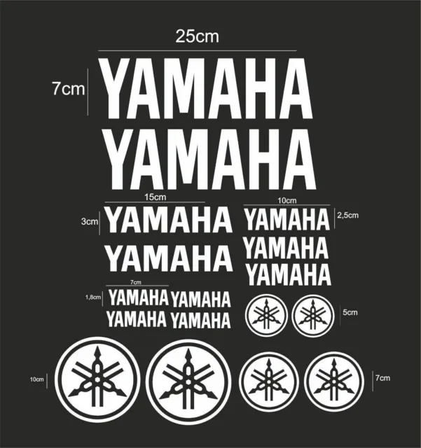 Kit 17 yamaha moto STICKERS DECALS LOGO set aufkleber adesivi WHITE