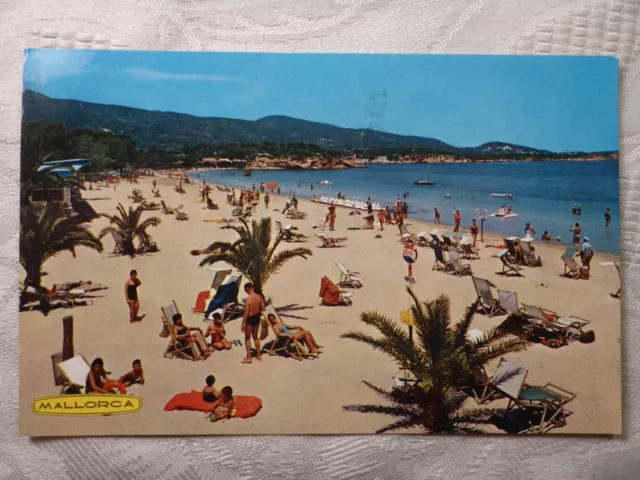 Ak Antiguo Postal Mallorca Playa Pepsi Publicidad Signo De 1.9.1964 de Fecha