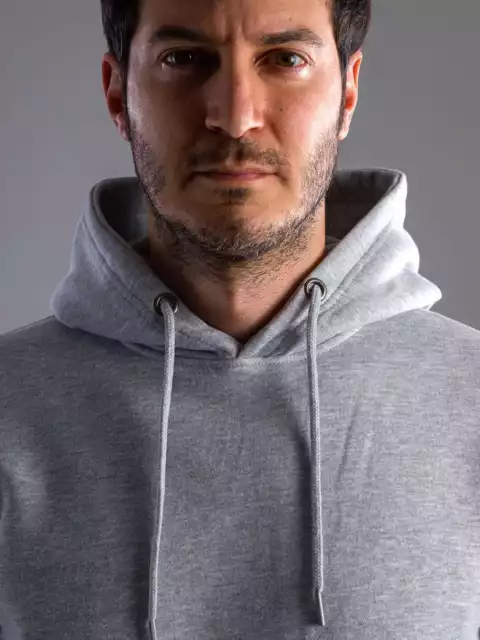Felpa nera unisex con cappuccio e marsupio con stampa nuova Curva sud 3