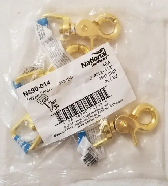 4 Pack National Hardware 5/8 X 2-1/2" Trigger Snap with Swivel Eye N890-014