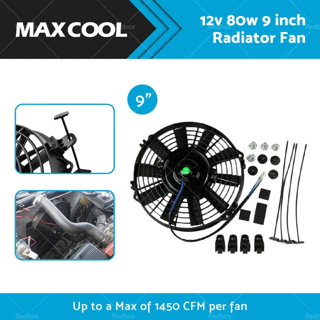 9& 12V 80W Electric Radiator Cooling Fan+Mounting Kits fits for Holden ...