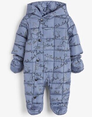 BNWT Baker by Ted Baker Quilted Snowsuit 6-9 Months RRP £55 Footless