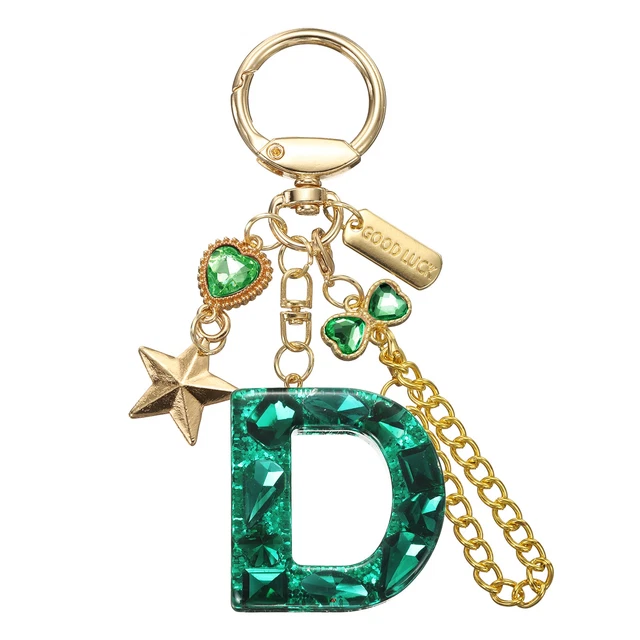 Porte-clés Lettre Initiale En Résine – Personnalisé, Mignon Avec Papillon, Cadeau Idéal