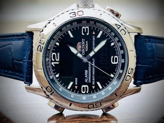 VINTAGE ORIENT DIGITAL 100m Alarm Chronograph Dual Time Mens Watch