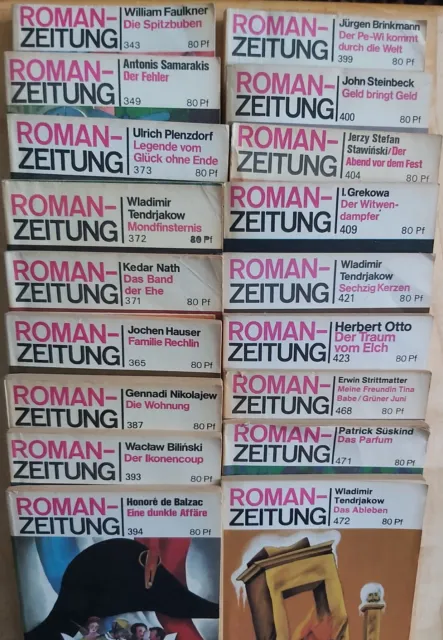 DDR  "Roman-Zeitung"  - Konvolut mit 18 Heften aus den Jahren 1978-1989