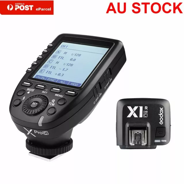 AU Godox XPro-C 2.4G E-TTL Wireless Flash Trigger + X1R-C Receiver For Canon