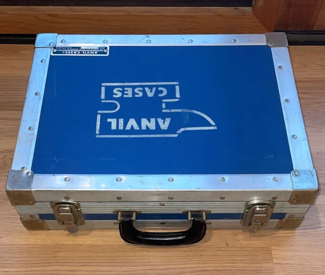 Vintage Anvil ATA Hard Rack Road Case Audio Gear Briefcase Brief Case - Blue!