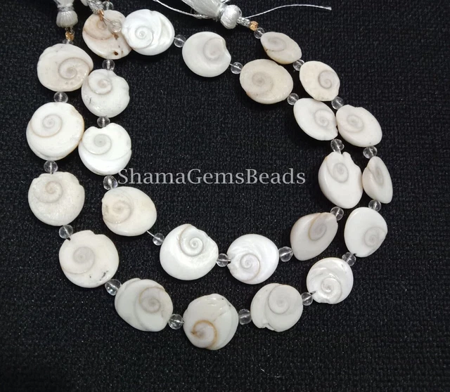 Perles de pierres précieuses en vrac lisses blanches Shiva Perles en forme...