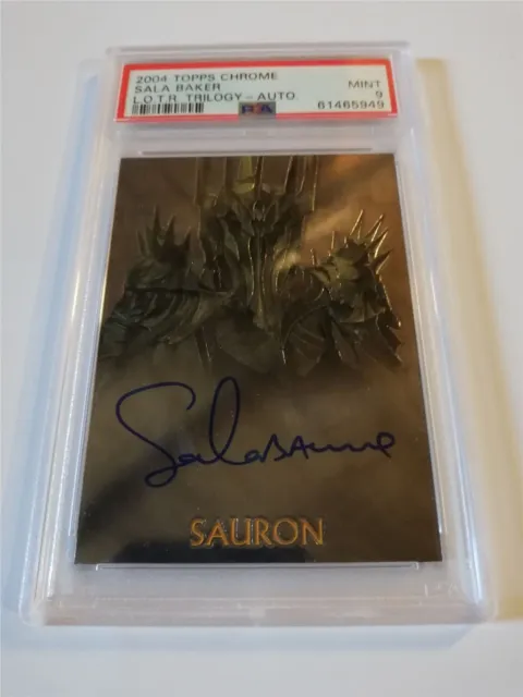 Lord Of The Rings Trilogy Chrome Autograph Card Sala Baker PSA 9
