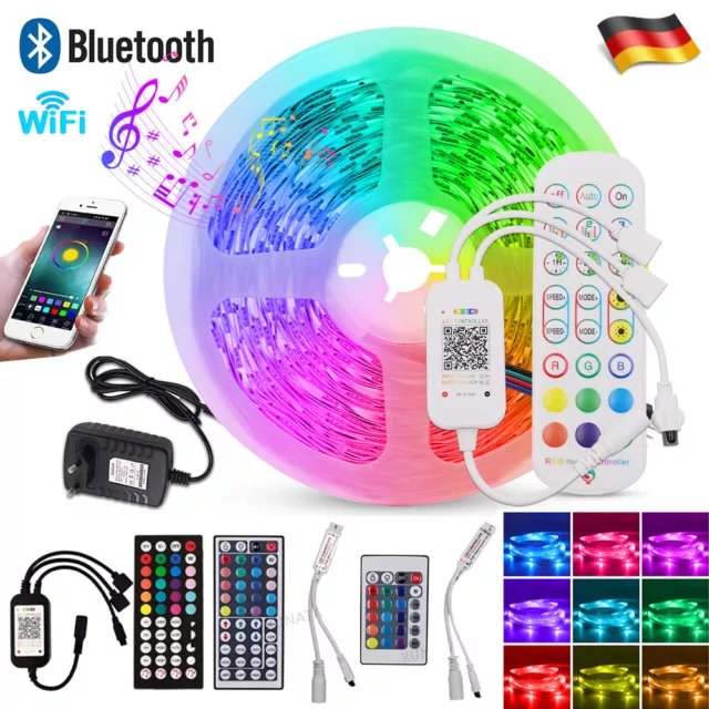 5-30M LED Stripe RGB Leiste Streifen 5050 Band WIFI Bluetooth APP Controller 12V