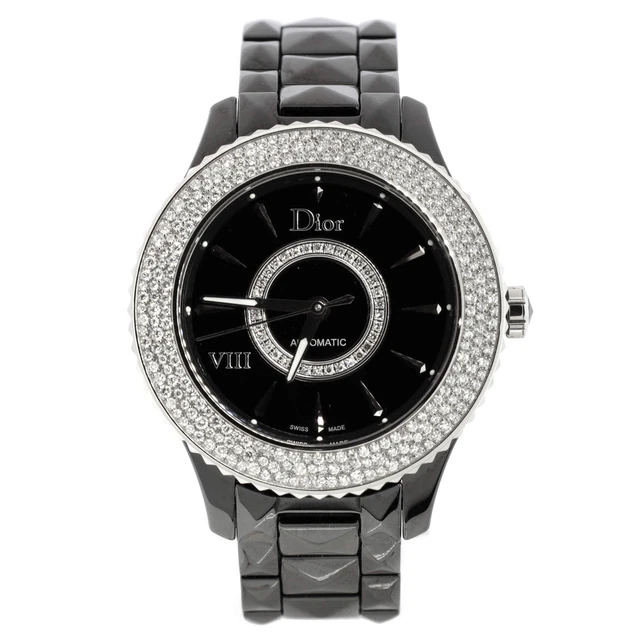 Christian Dior VIII Christal Automatic Watch Ceramic and Stainless Steel with Di