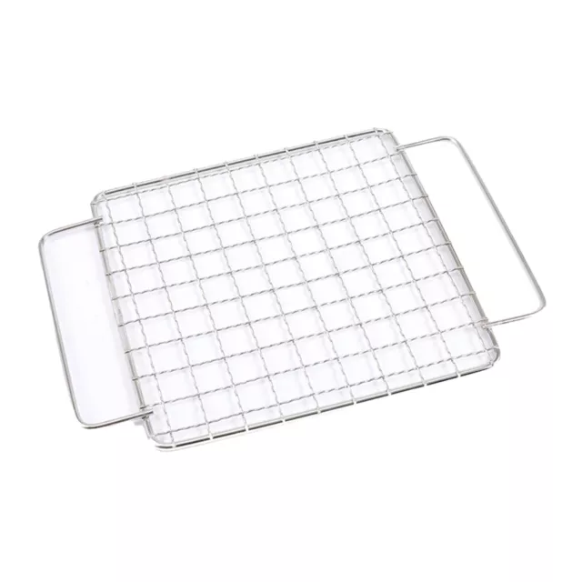 Durable Stainless Steel Barbecue Grill Wire Grid Mesh Net with Two Handles 2